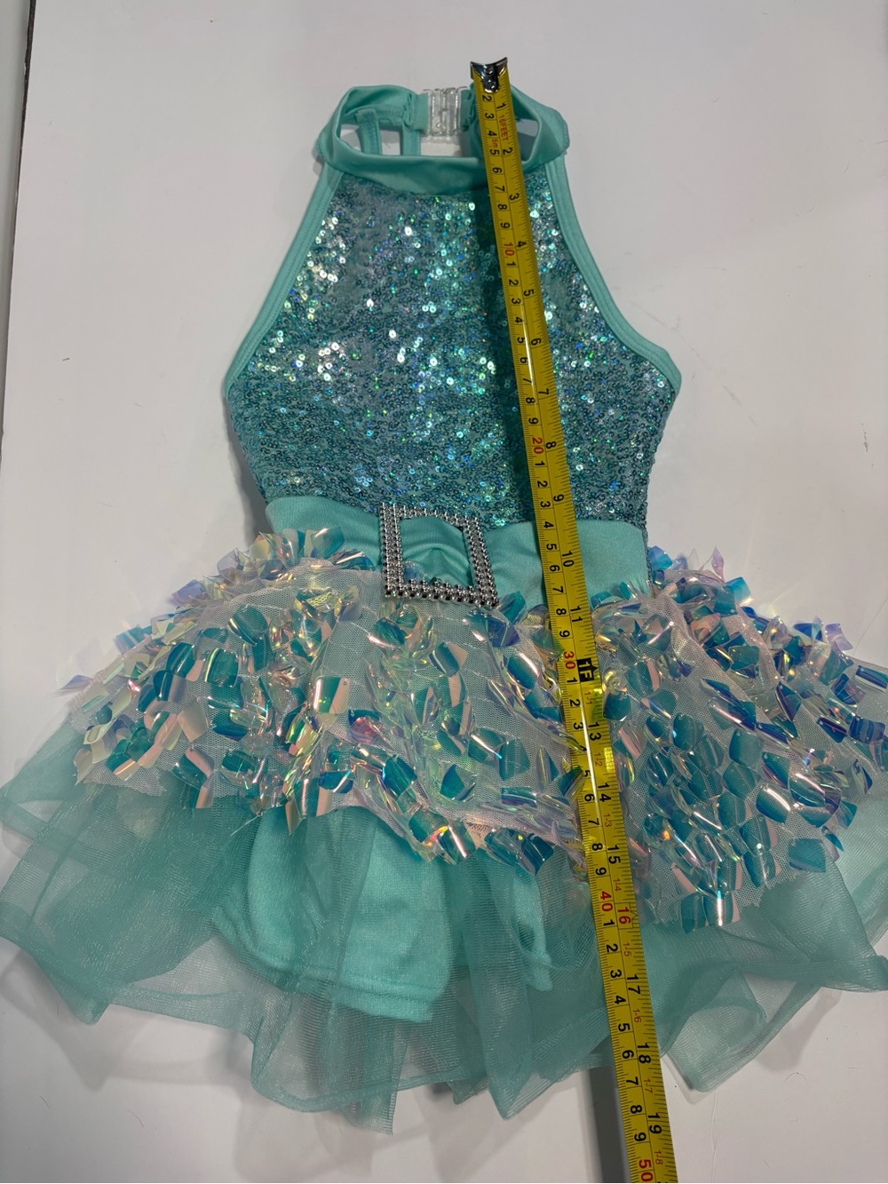 Gracie Girls Dance Costume SC Small Blue Sequin Shorts Tutu 18-24 Mo/ 2T - Picture 10 of 10